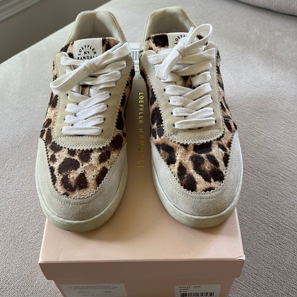 Loeffler randall leopard fur sneaker size 8.5